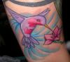 hummingbird and flower pic tattoo